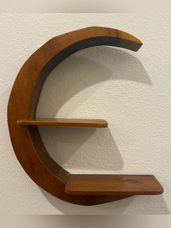 Other - Vintage Crescent Moon Wood Wall Shelf